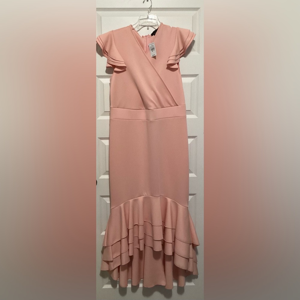 Elegant Pink Ruffle Dress